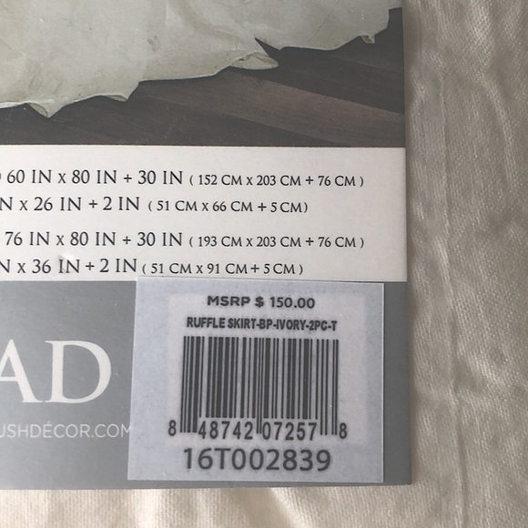 New Lush Decor Ruffle Skirt Bedspread Comforter Set - Ivory - Twin - Picture 8 of 8